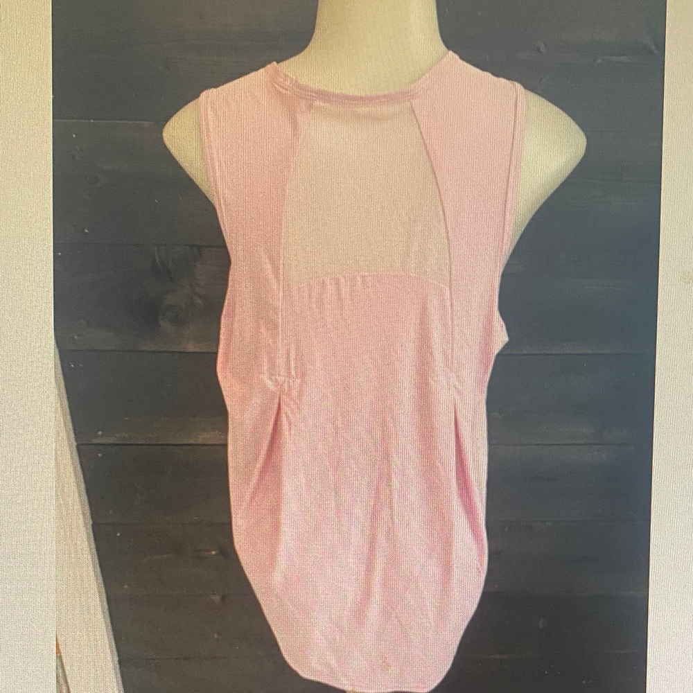Sleeveless Pink Mesh-Panel Women's Top